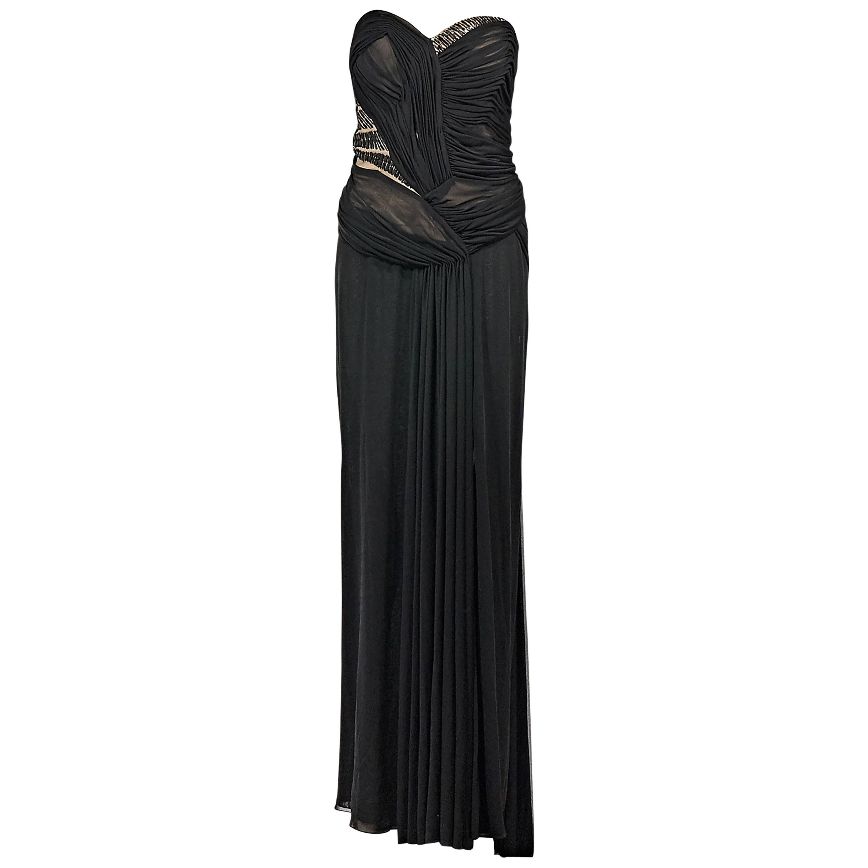 Black J. Mendel Gathered Gown