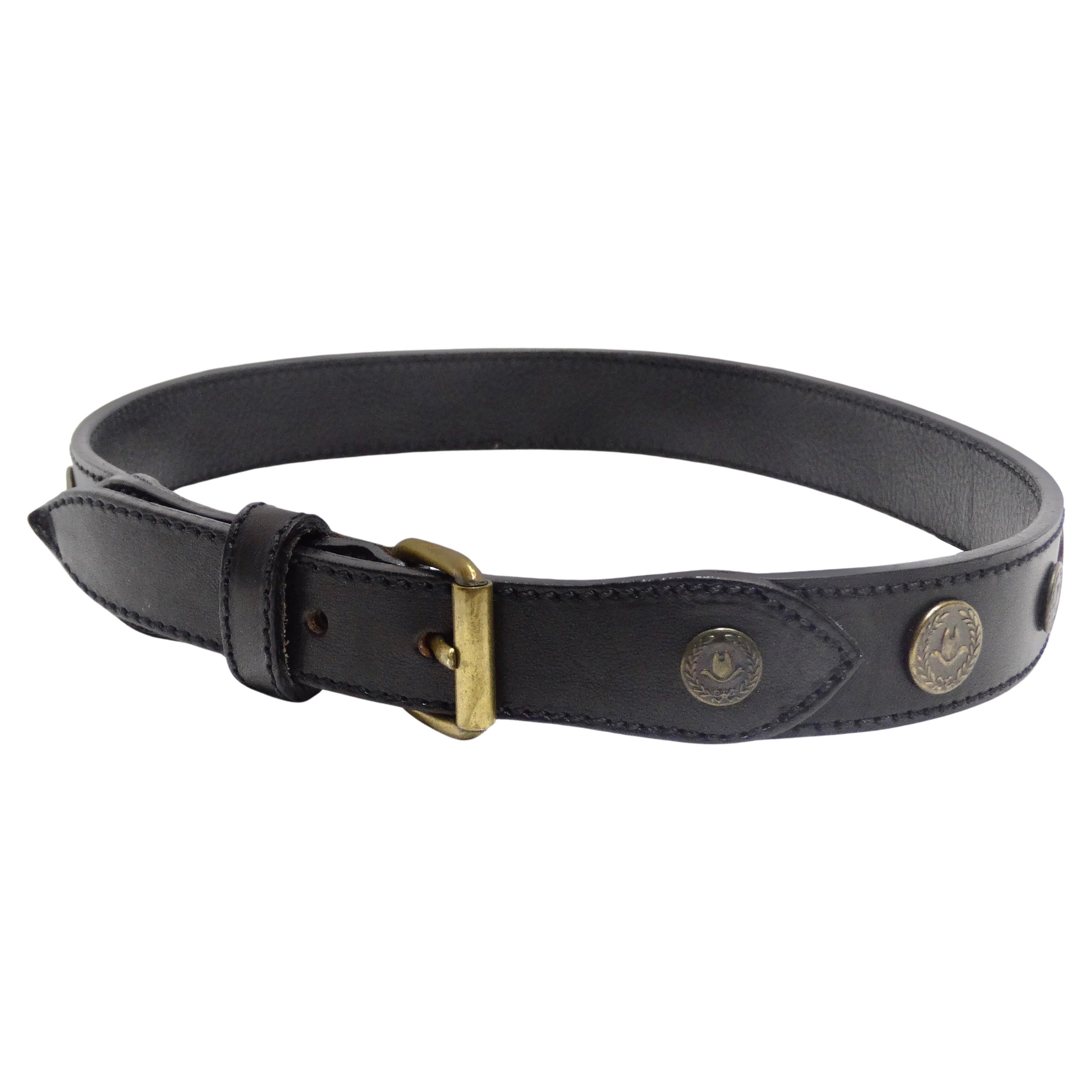 Moschino 1990 - Ceinture en cuir noir en vente