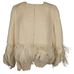 Dior Feather and Mink Fur Short Jacket 36FR