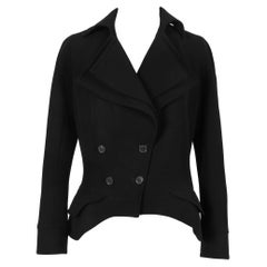 Christian Dior Black Blended Wool Jacket with a Silk Lining 40FR