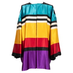 Vintage Gianfranco Ferré Multicolored Silk Jacket with Black Wool Lining