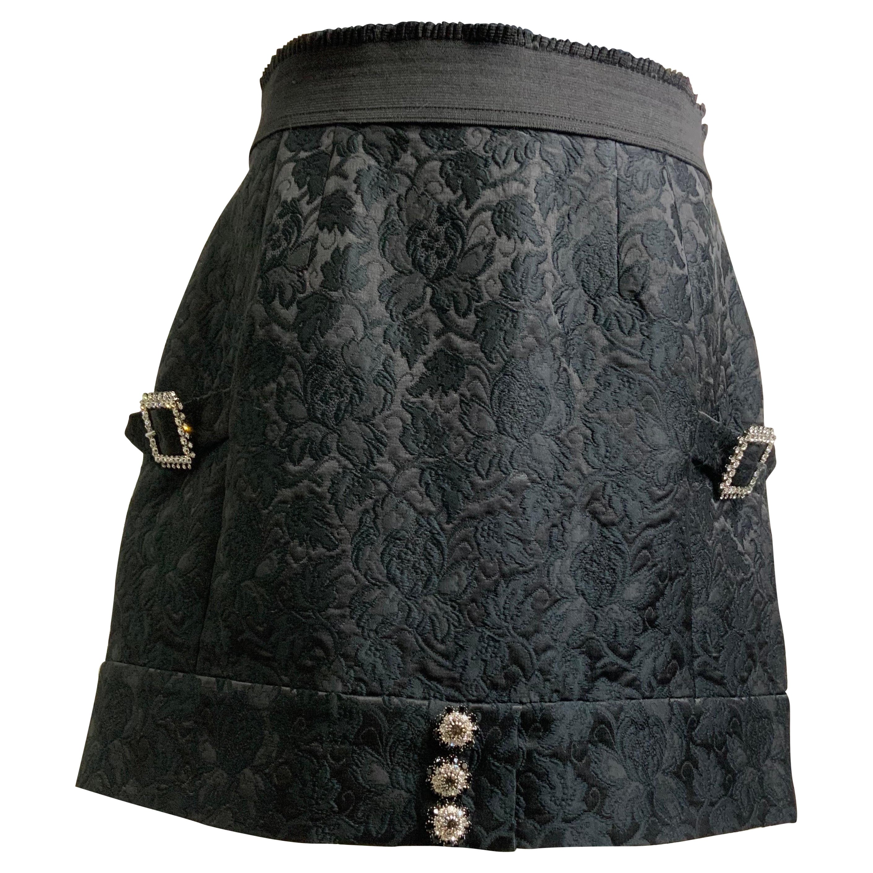 Dolce and Gabbana Spring 17 RTW mini black Jewelry Skirt