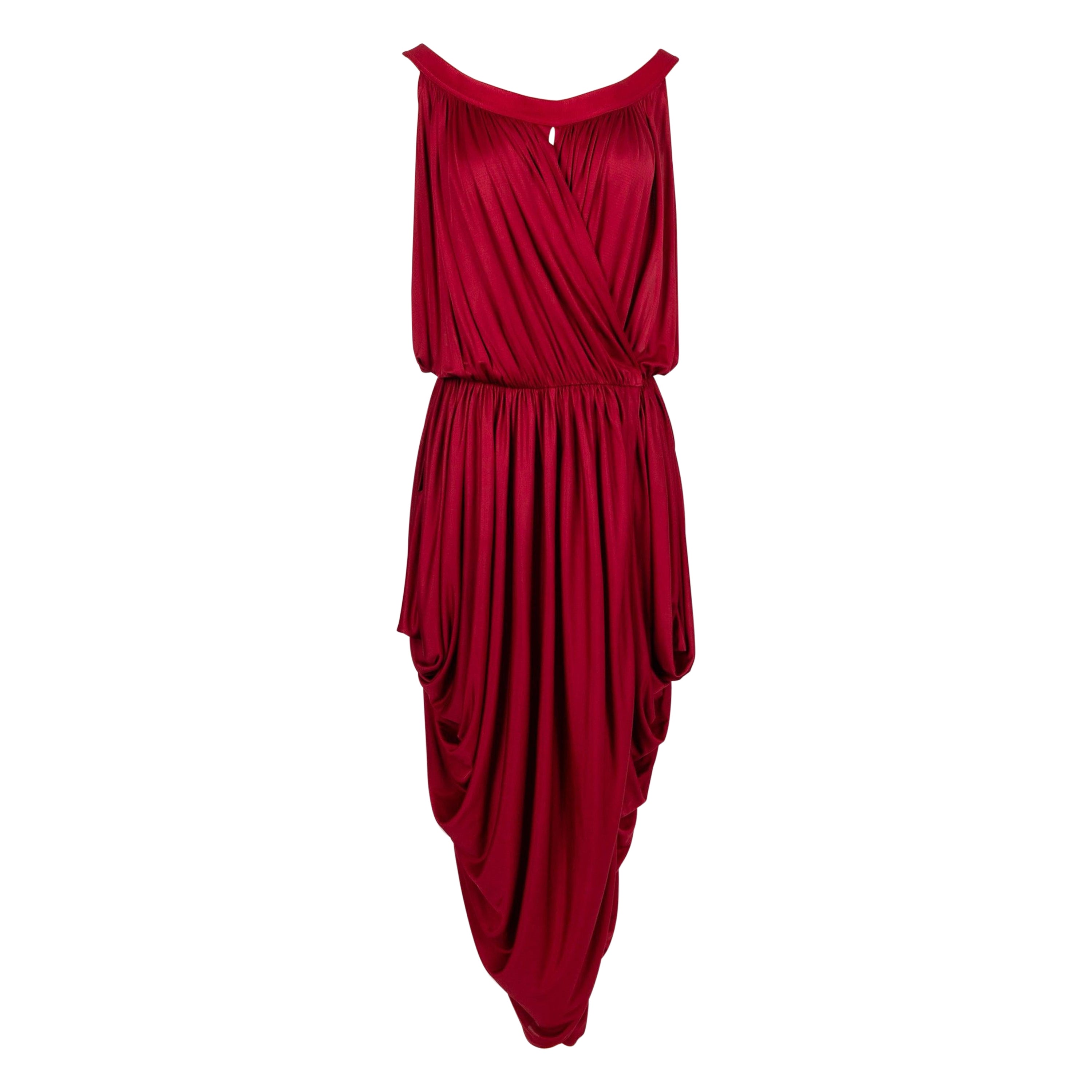 Gianni Versace Silk Pleated Dress, 1980s For Sale