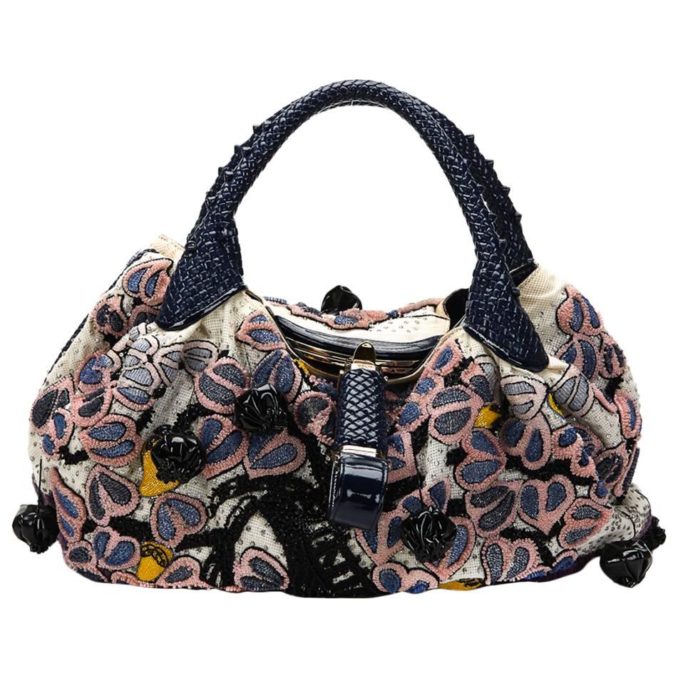 2000s FENDI Multicolour Embelished Floral Spy Bag