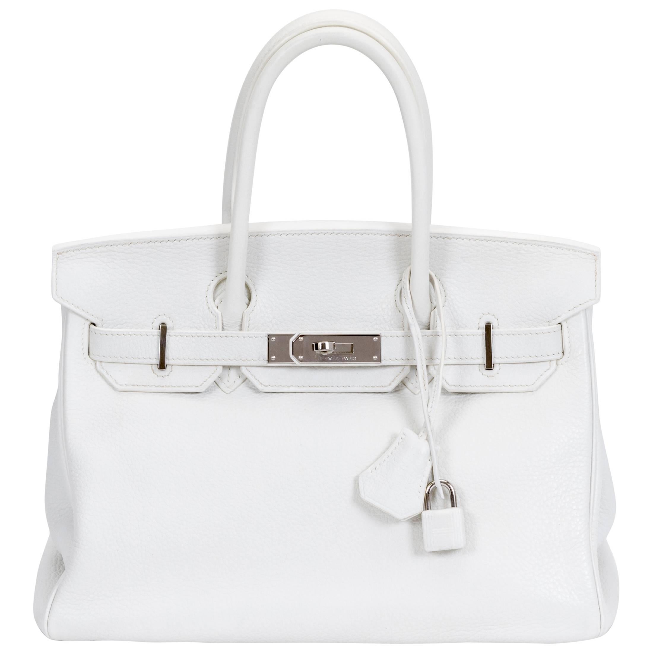 Hermès 30cm White Togo Birkin Bag