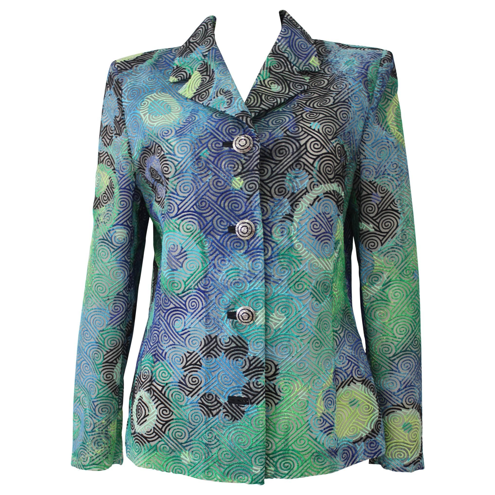 Gianni Versace Couture Punk Laser-Cut Jacket Spring 1994 For Sale