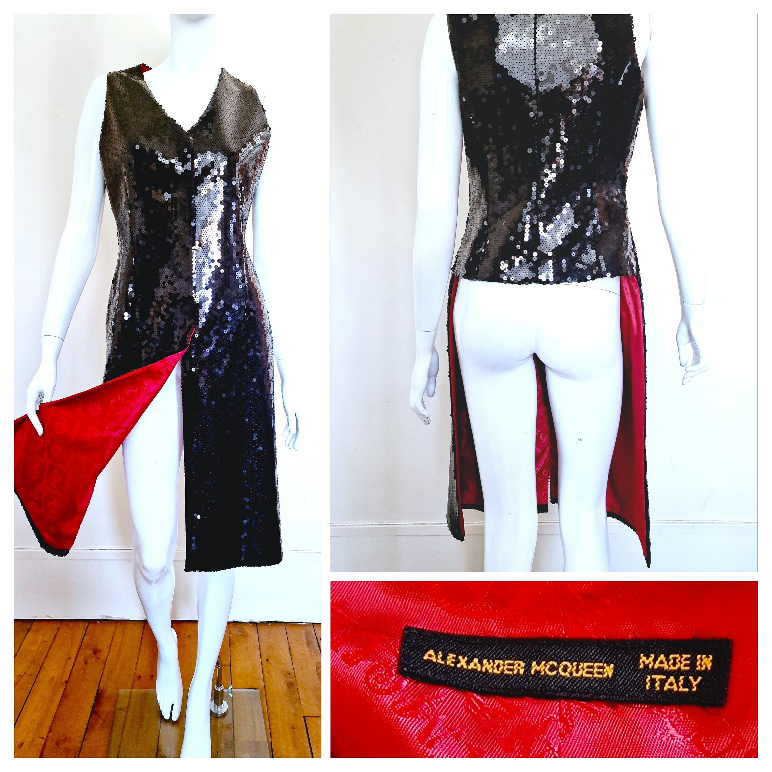 Early Alexander McQueen Joan Of Arc 1998 F/ W Sequin Glitter Coat Jacket  Dress For Sale