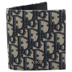 Dior Schwarz/Beige Oblique Jacquard Bifold Wallet