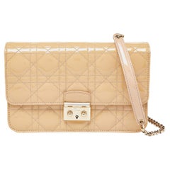 Dior Nude Cannage Patent Leather Miss Dior Promenade New Chain Clutch
