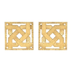 Tatev Earrings are handcrafted from 24ct gold plated bronze