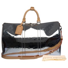 NEW-FW 2022 Virgil Abloh- Louis Vuitton keepall 50 strap Travel bag Mirror Mono