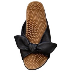 2000S GABRIELA HEARST Black Bow Slide Shoes