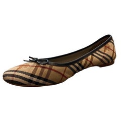 Used 2000S BURBERRY Plaid Flats Shoes