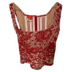 Retro 1990s Vivienne Westwood Red Label Ivory and Red Corset