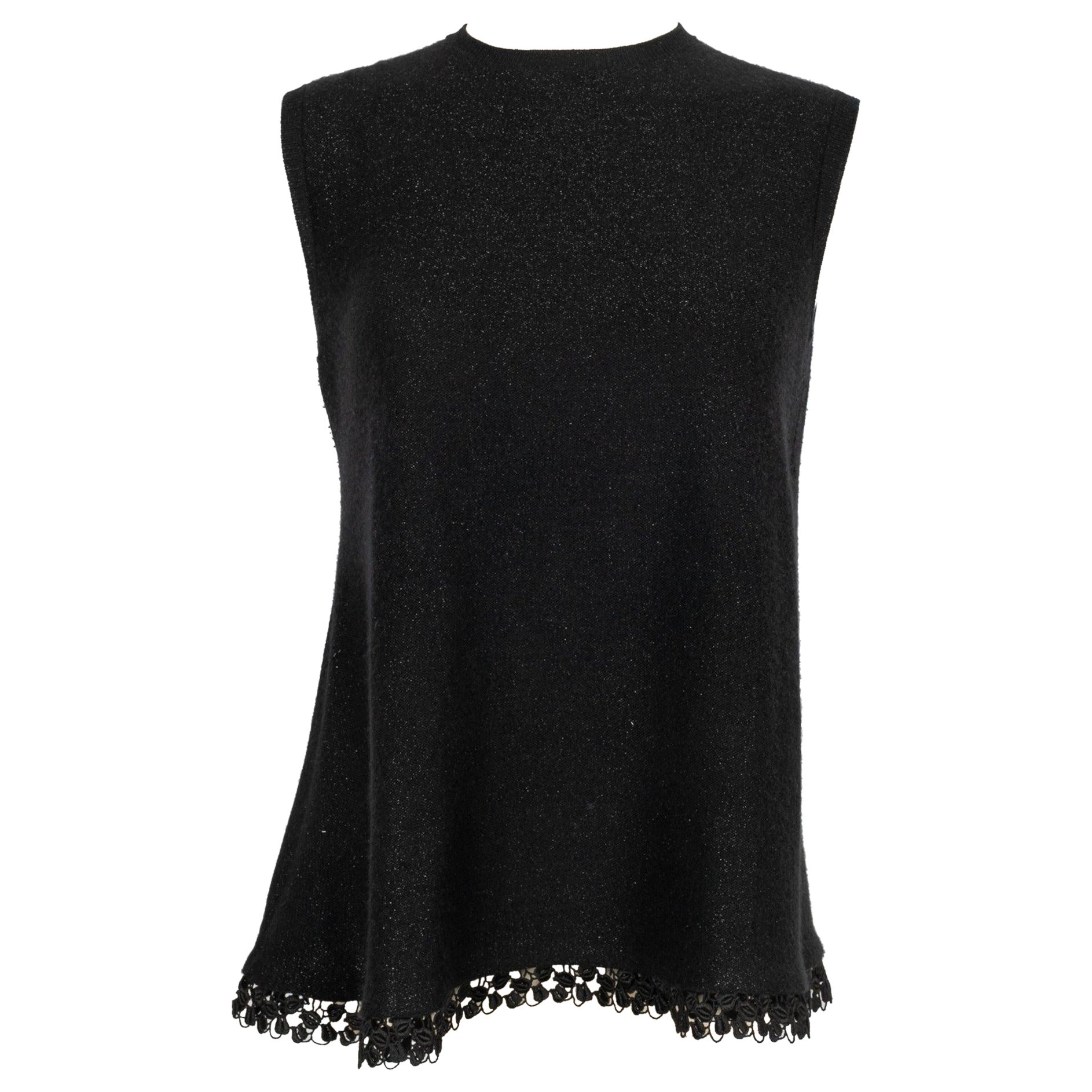Dior Black Silk and Cashmere Sequinned Top, 2003 For Sale