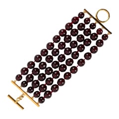 Chanel Red Glass Pearls Bracelet