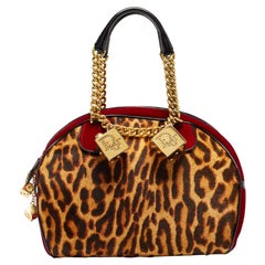Dior Multicolor Leopard Print, Velvet and Patent Leather Gambler Dice Bag