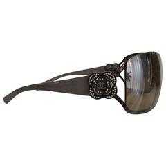 Chanel Swarovski Crystal Camelia CC Sunglasses 4164-B