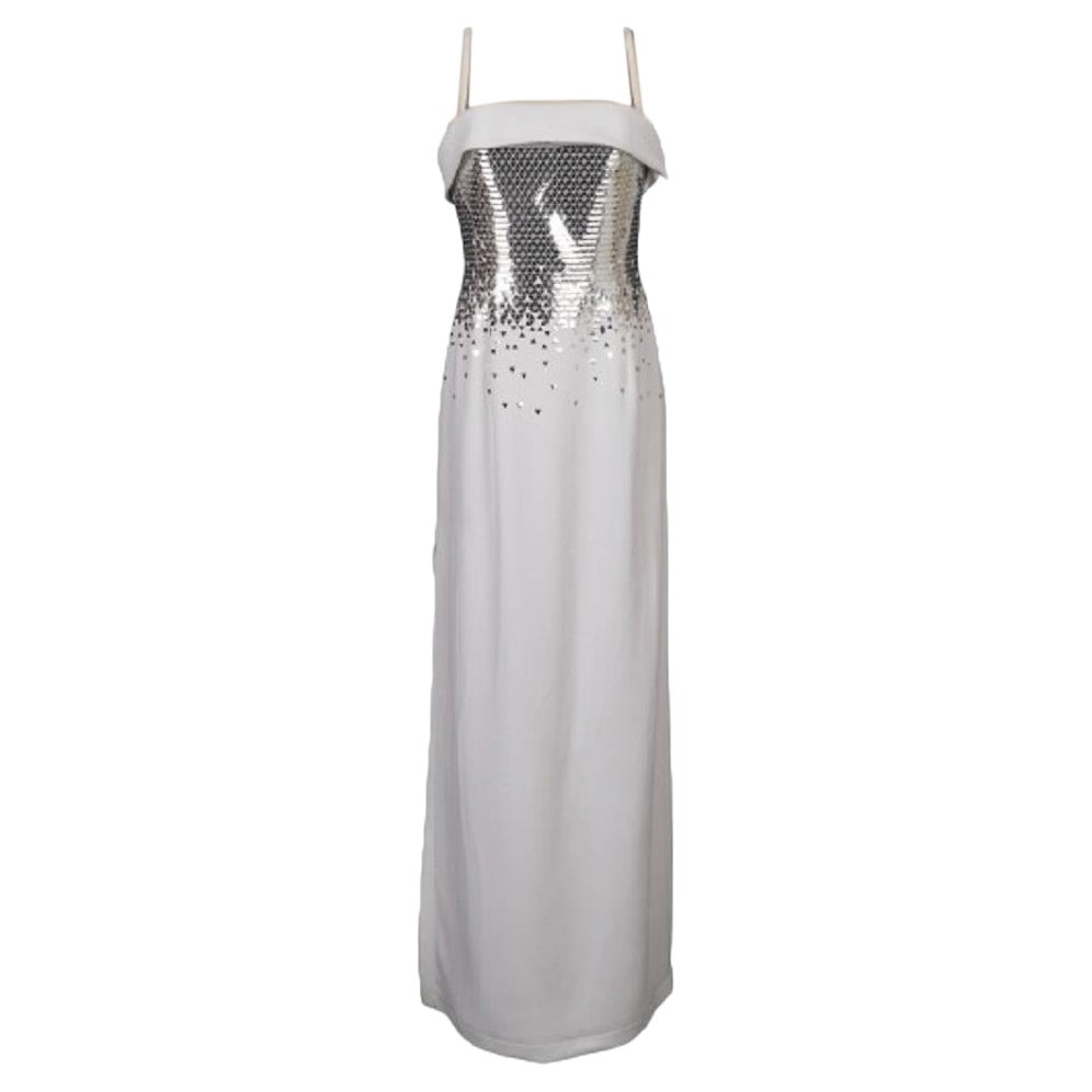 Thierry Mugler White Crepe Couture Dress For Sale