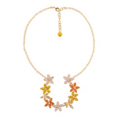 Collier Augustine en métal doré avec strass et pâte de verre