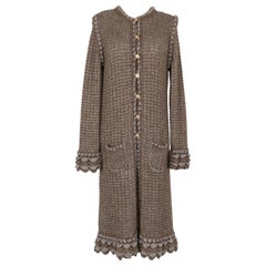 Chanel Cardigan long en fil de lurex et laine 40FR