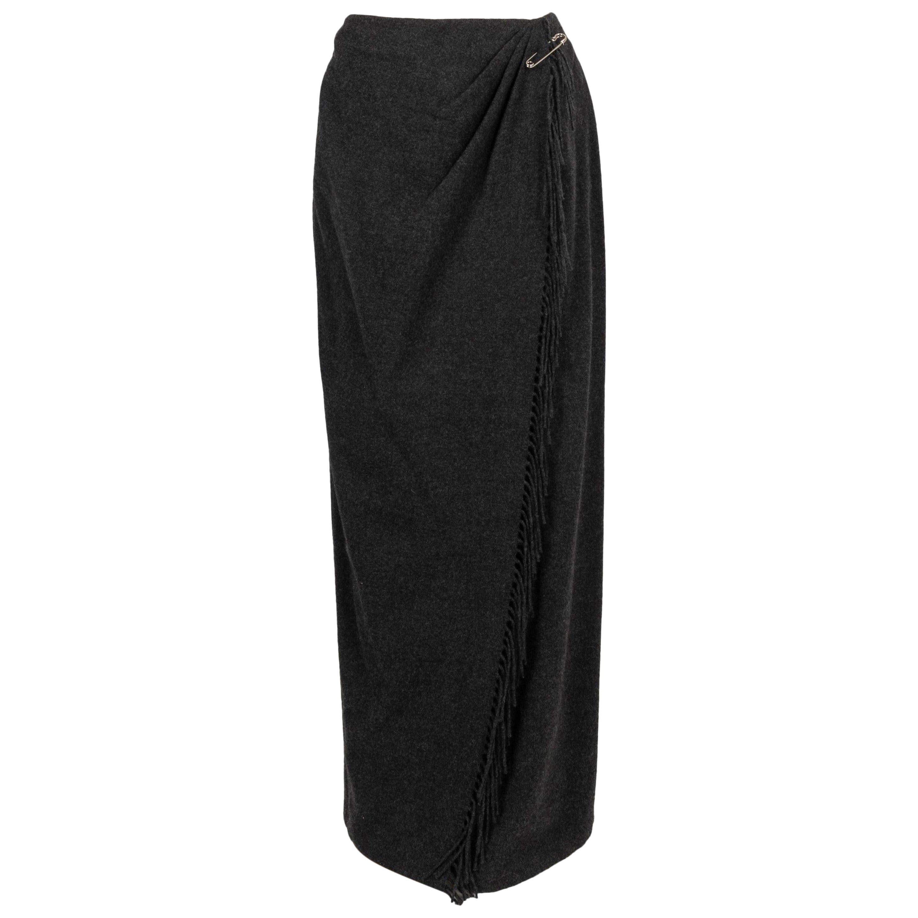 Mugler Angora and Wool Wrap Around Skirt 36FR/38FR For Sale