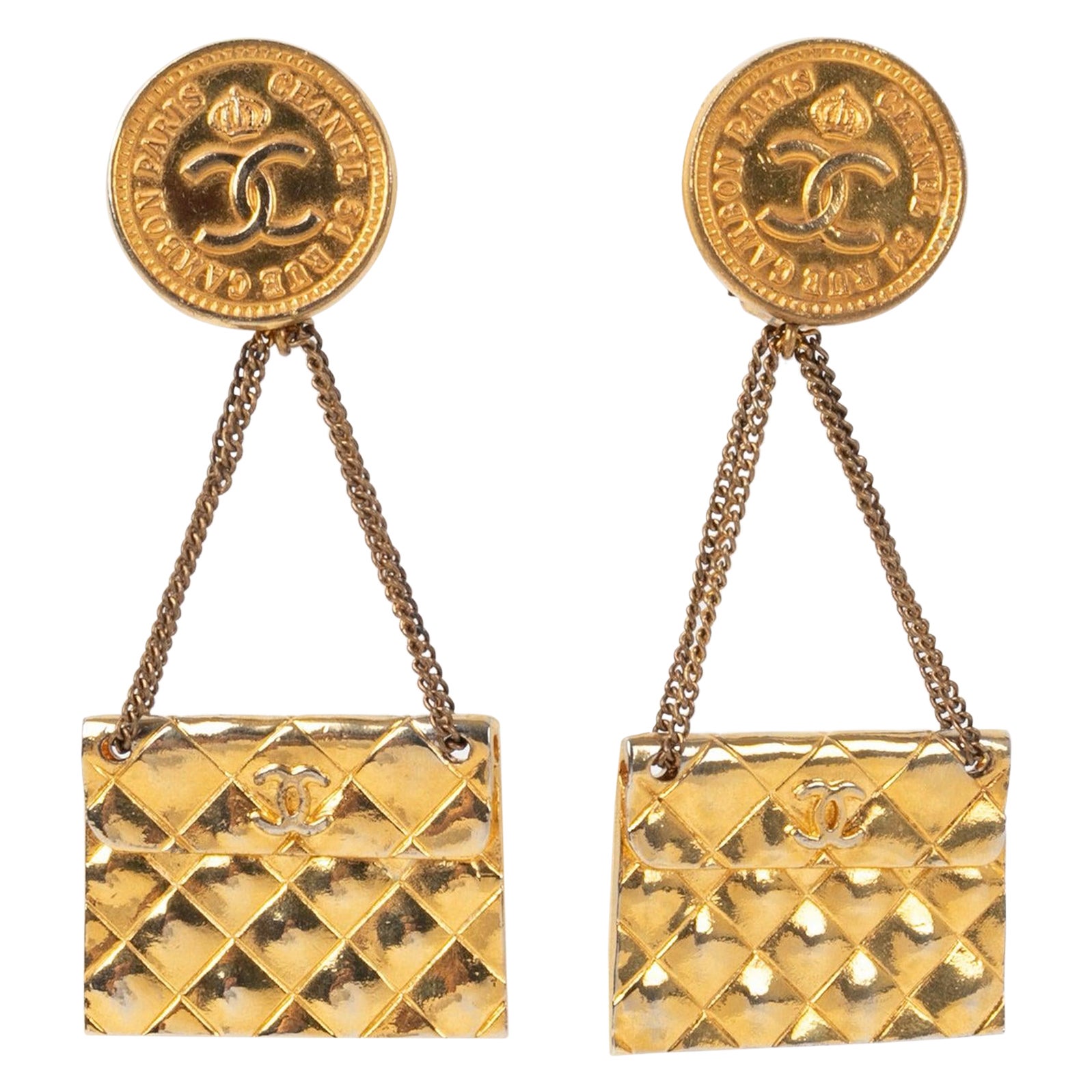 Chanel Golden Metal Earrings