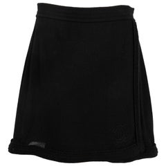 Chanel Black Mesh Skirt with a CC Logo 44FR