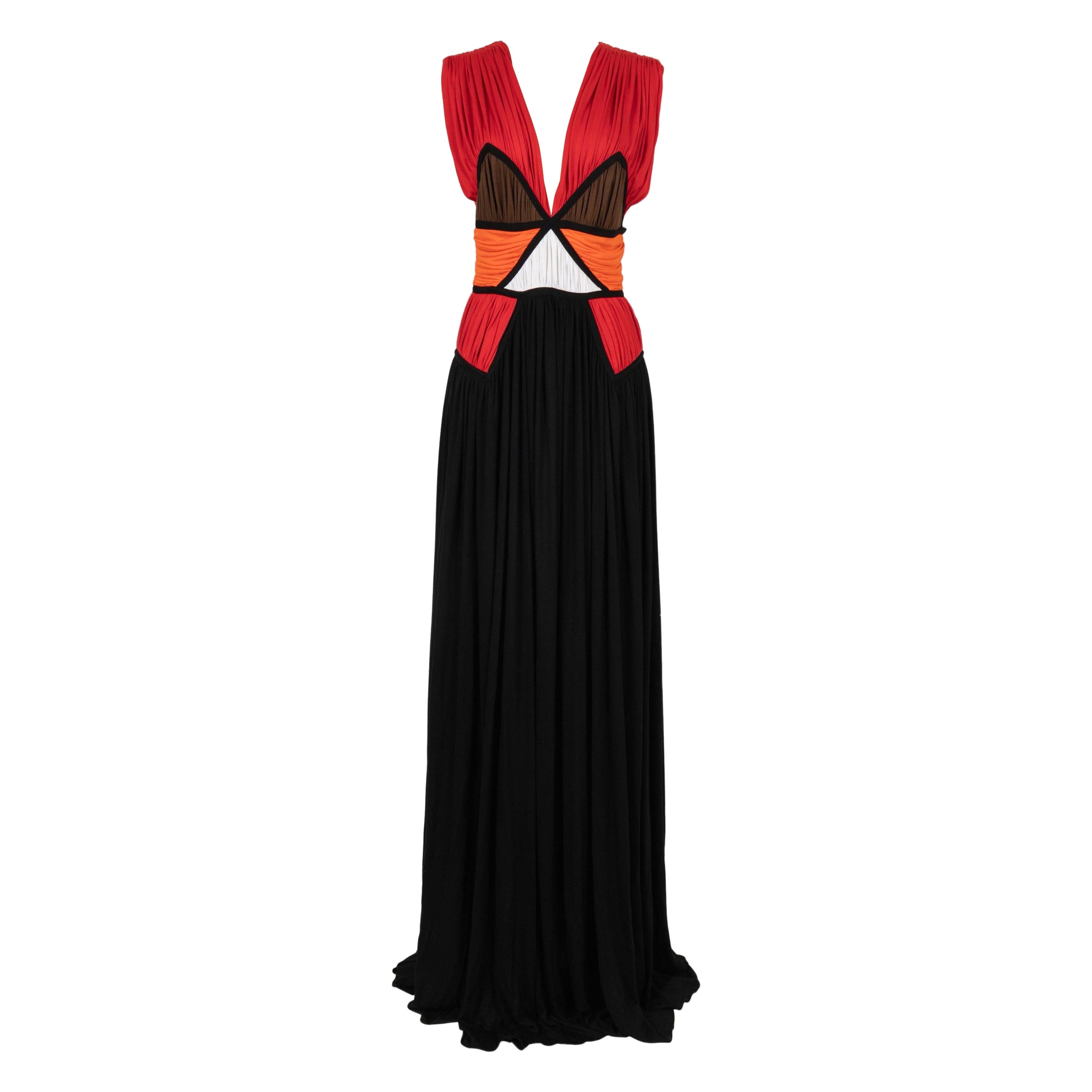 Robe longue Givenchy en jersey multicolore en vente