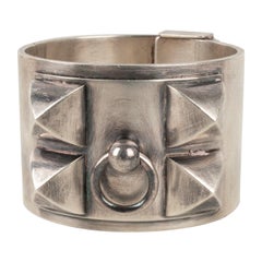 Hermès Silver Médor Cuff Bracelet