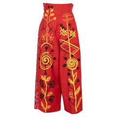 Pantalon en lin orange Christian Lacroix, printemps 1998