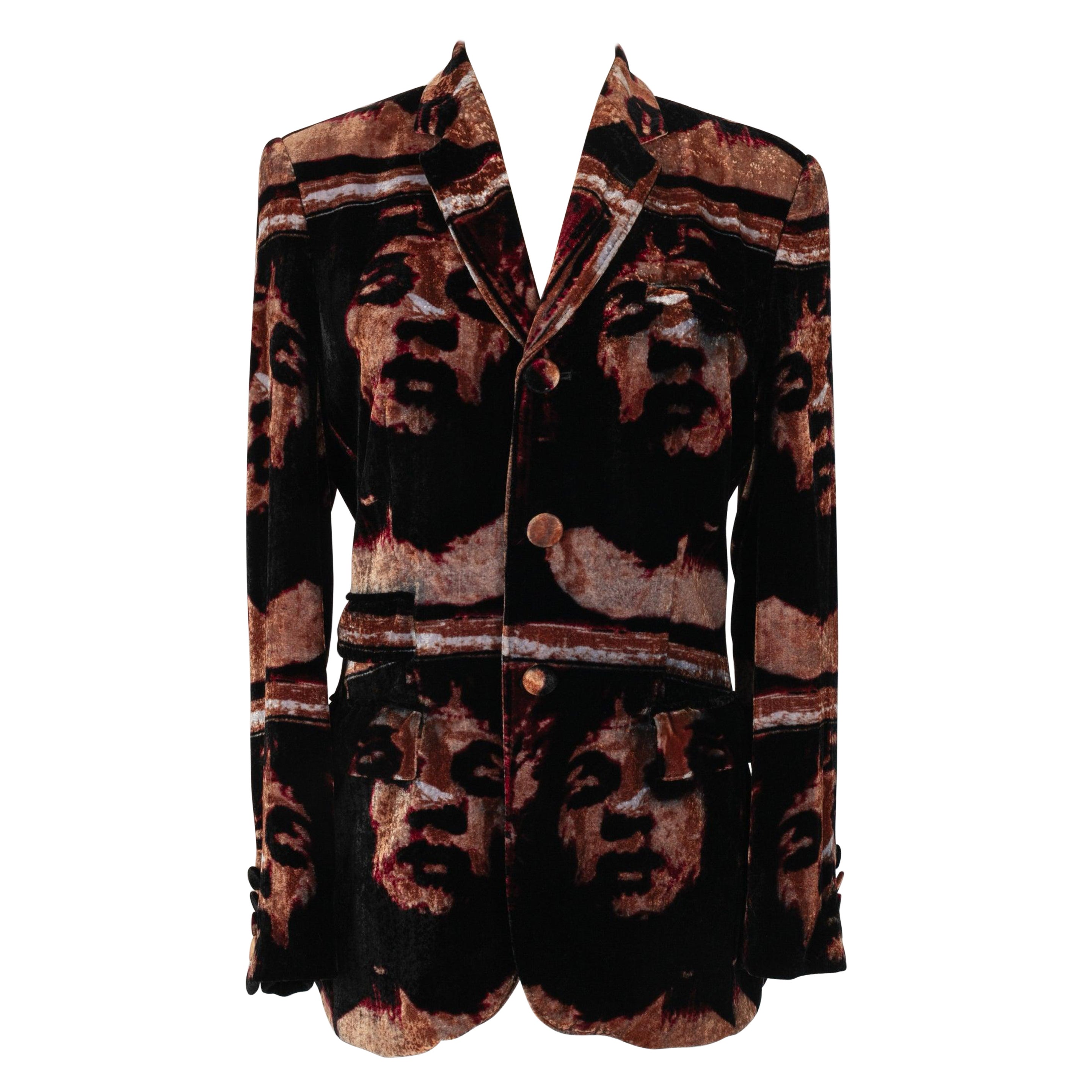 Jean Paul Gaultier Patterned Velvet Jacket For Sale