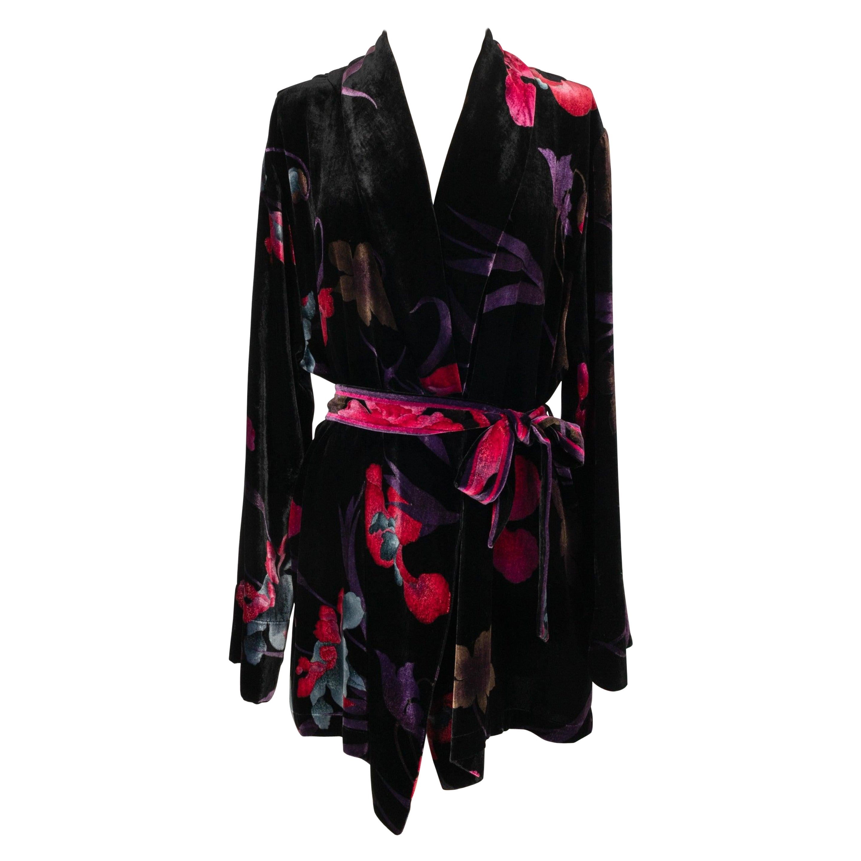 Léonard Velvet Kimono Jacket For Sale
