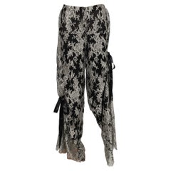 Retro Christian Lacroix Pants Embroidered with Silvery Lurex Yarns