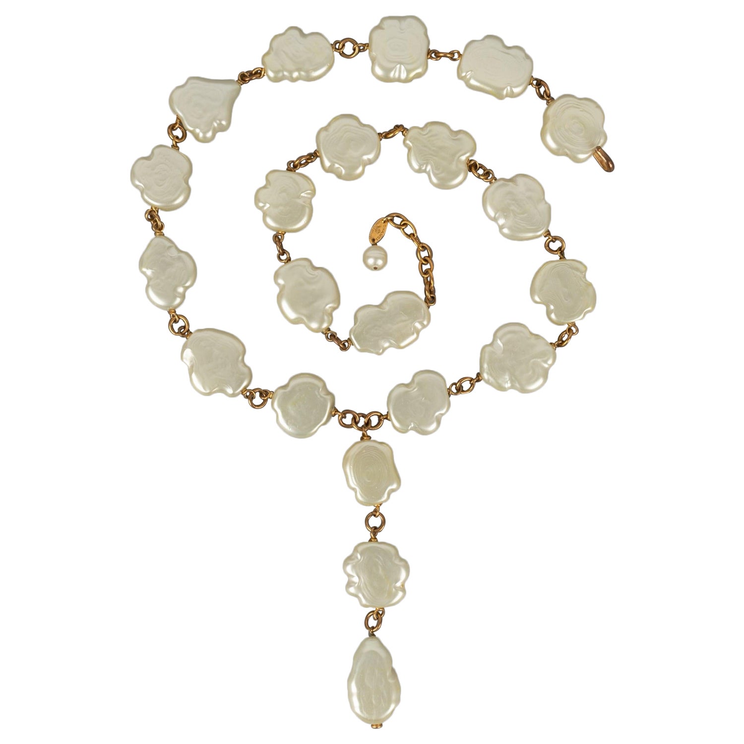 Chanel Collier de perles de costume au design baroque en vente