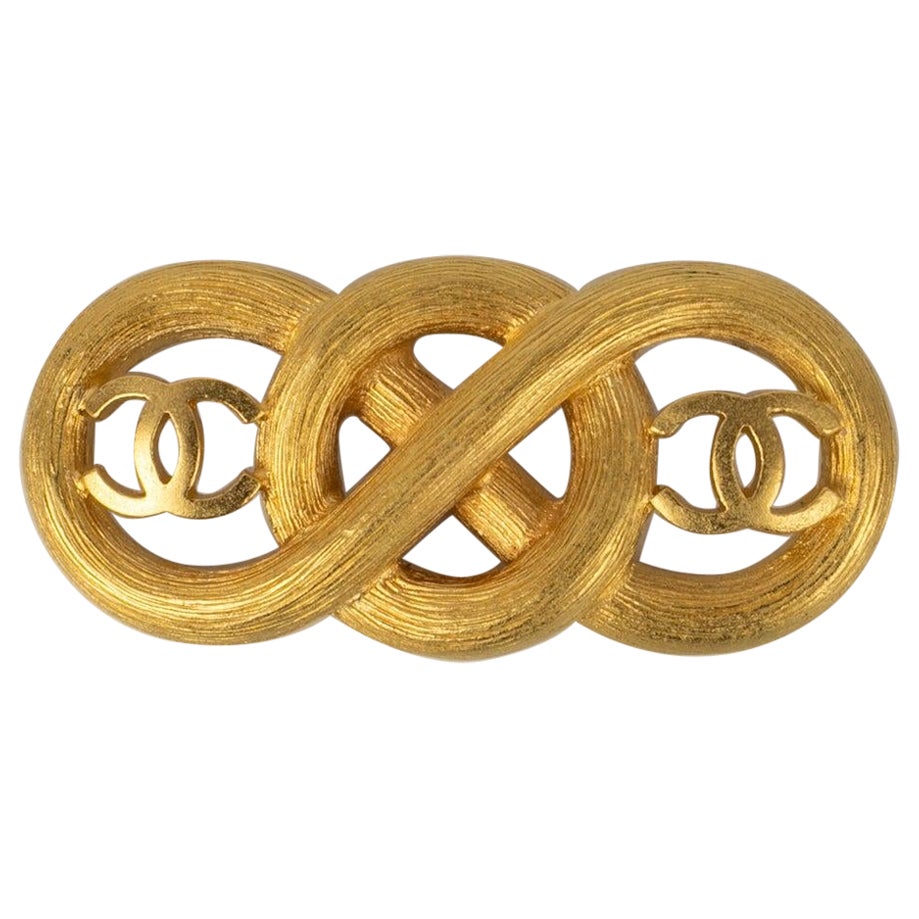 Chanel Golden Metal Brooch, 1995 For Sale