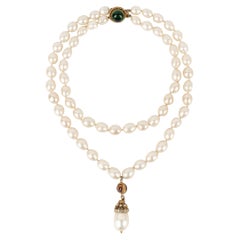 Used Chanel Two Knot Pearl Necklace, 1980s