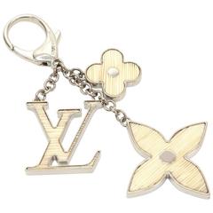 Louis Vuitton Fleur d'Epi White x Silver Tone Key Chain / Bag Charm