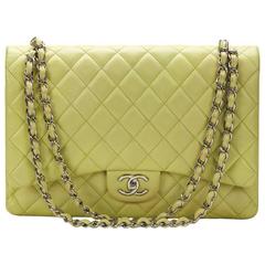 2011 Chanel Pale Green Lambskin Maxi Classic Double Flap Bag at 1stDibs