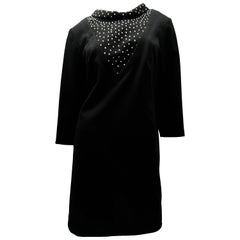 Sexy 1970’s Black Mod Rhinestone Cocktail Dress 