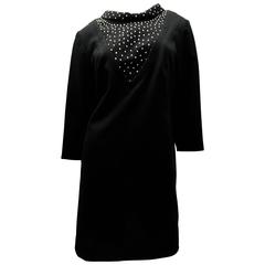 Sexy 1970’s Black Mod Rhinestone Cocktail Dress 5