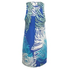 Gucci Blue Printed Silk Sleeveless Mini Dress S