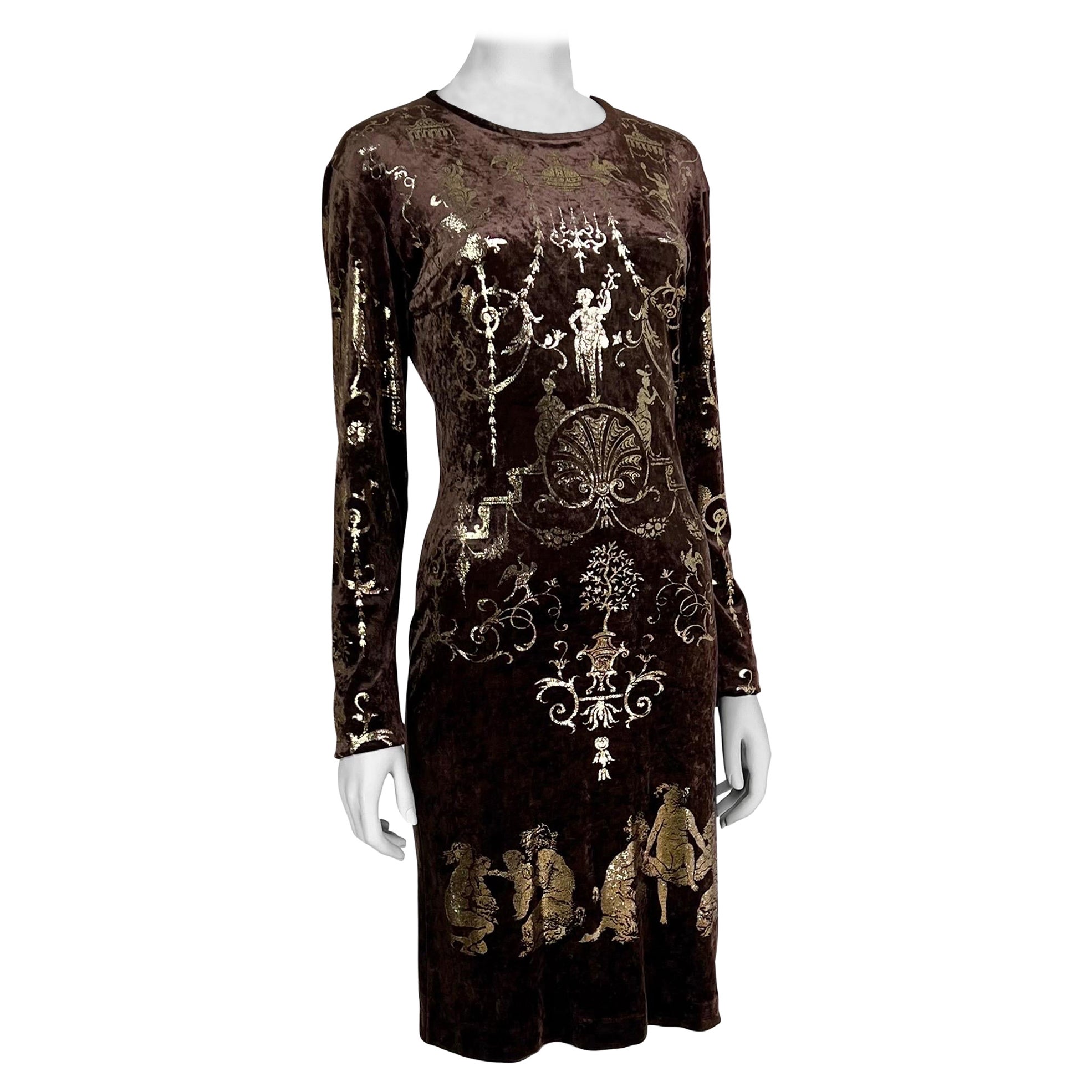 Vivienne Westwood Fall 1990 “Portrait Collection” Foiled “Boulle” Printed Velvet For Sale
