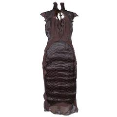 Tom Ford for Yves Saint Laurent Brown Two Layer Dress 2004