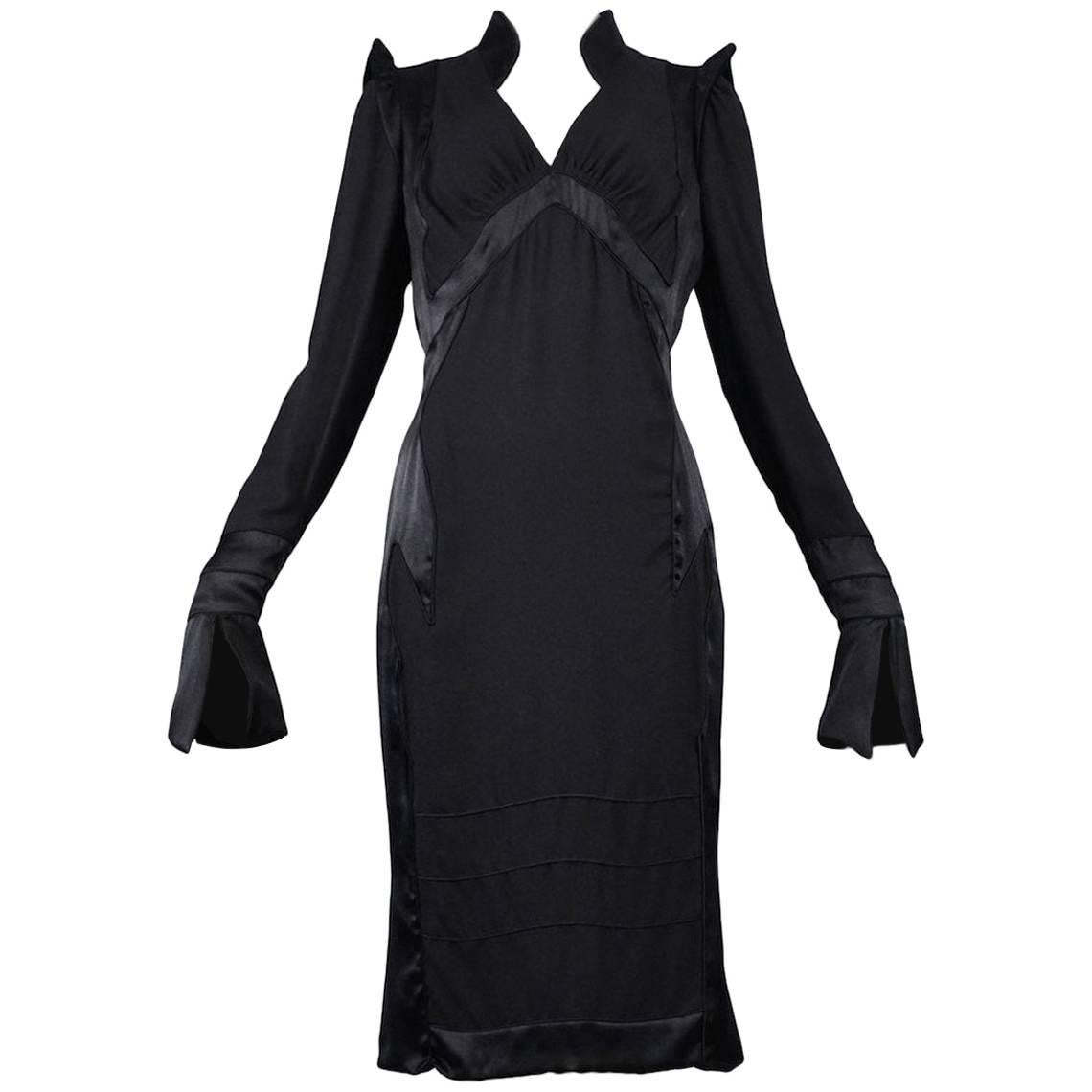 Tom Ford for Yves Saint Laurent Black Silk Dress 2004 For Sale
