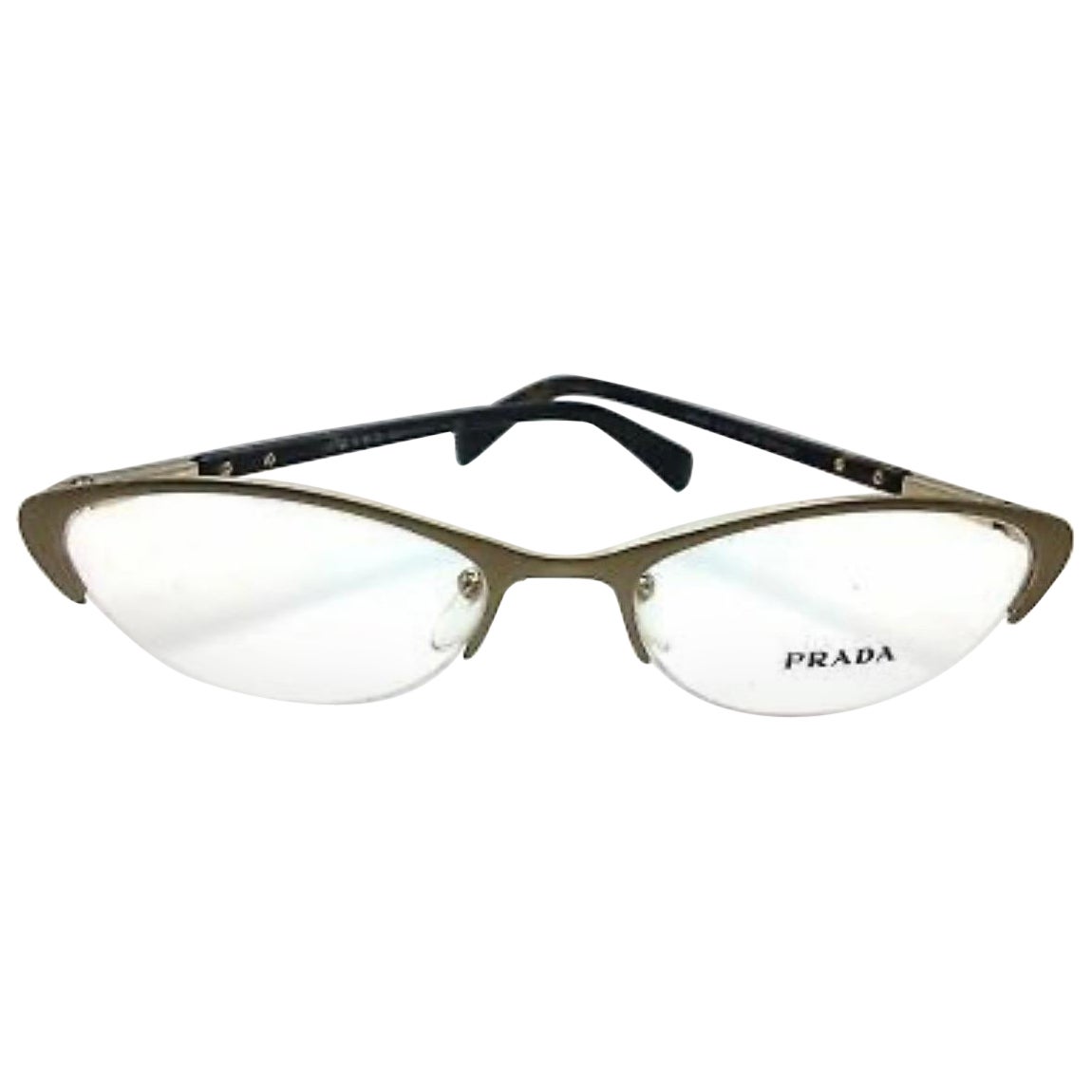 PRADA VPR 54P EAG-101 Cat Eye Eyeglasses Frames Matte Gold/Tortoise  For Sale