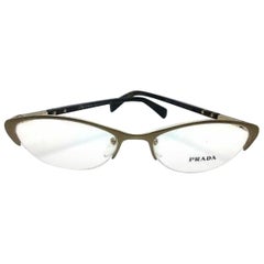 Retro PRADA VPR 54P EAG-101 Cat Eye Eyeglasses Frames Matte Gold/Tortoise 