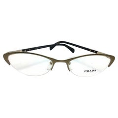PRADA VPR 54P EAG-101 Cat Eye Eyeglasses Frames Matte Gold/Tortoise 