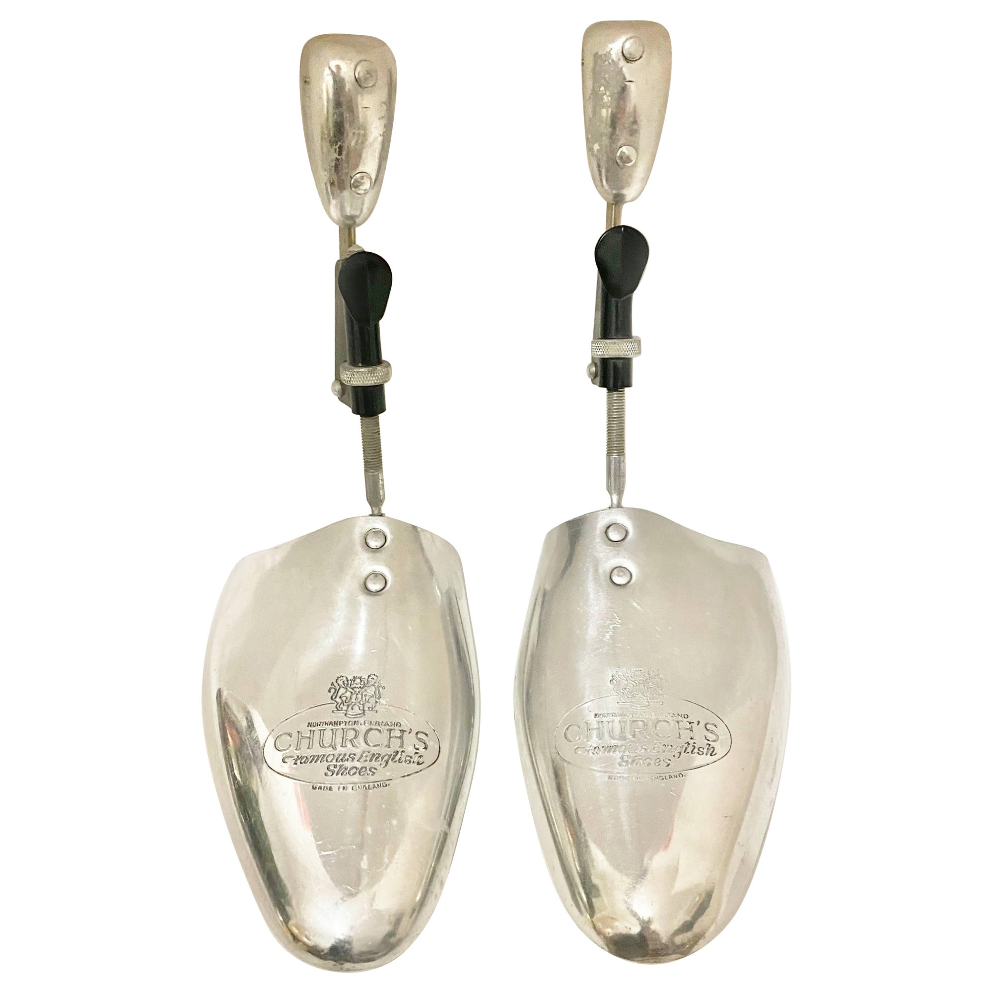 Mid-Century Church's Silver Metal Shoe Trees  For Sale