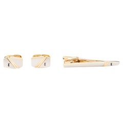 Yves Saint Laurent YSL Cassandre-logo Tie Clip And Cufflinks Set